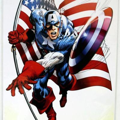 CAPTAIN AMERICA (AVENGERS) Fine Comic Art print Signed by Neal Adams - 13" x 19"
