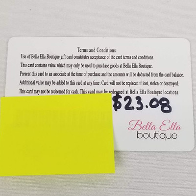 Bella Ella Boutique Gift Card - $23.08 Balance