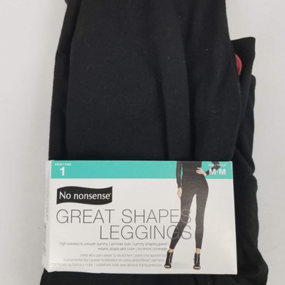 No Nonsense Great Shape Leggings - Size Medium (Ladies 8-10) - Black