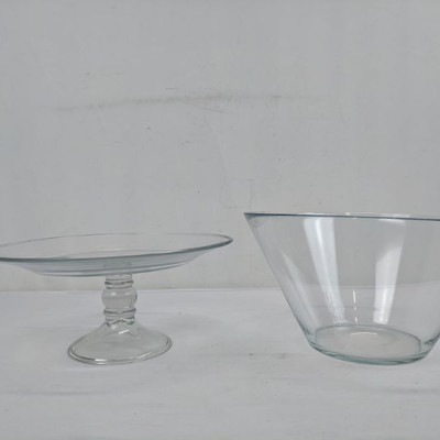 Glass Bowl and Glass Platter