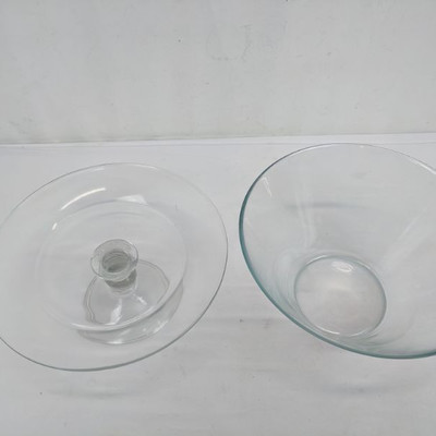 Glass Bowl and Glass Platter