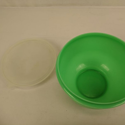 Vintage Green Tupperware with White Lid