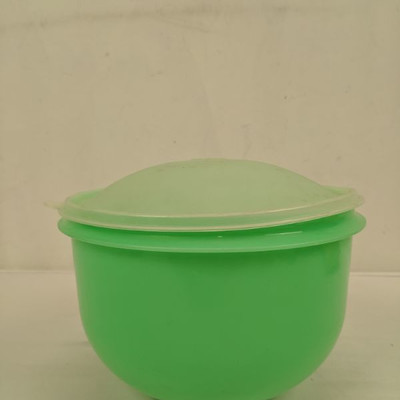 Vintage Green Tupperware with White Lid