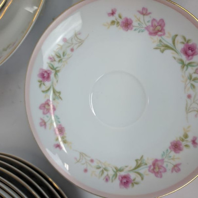 Grant Crest Fine China, Pink Flowers: Bowls. Plates, Gravy Dish, Cups & More