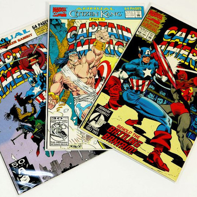 CAPTAIN AMERICA Annual #10 #11 #12 Comic Books Lot Marvel Comics 1991-93