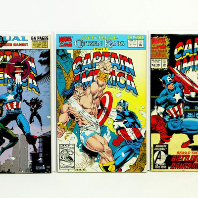 CAPTAIN AMERICA Annual #10 #11 #12 Comic Books Lot Marvel Comics 1991-93