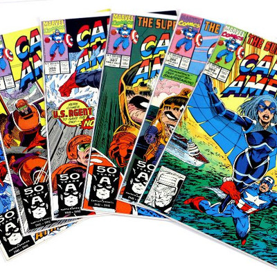 CAPTAIN AMERICA #384 385 386 387 388 389 Comic Books Lot Marvel Comics 1991