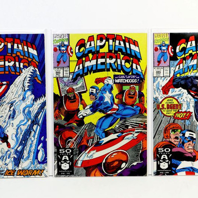 CAPTAIN AMERICA #384 385 386 387 388 389 Comic Books Lot Marvel Comics 1991