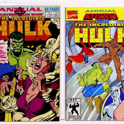 The Incedible HULK Annual #17 #18 Comic Books Set Marvel Comics 1991-92