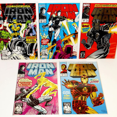 IRON MAN #285 286 288 289 290 Comic Books Lot Marvel Comics 1992/93