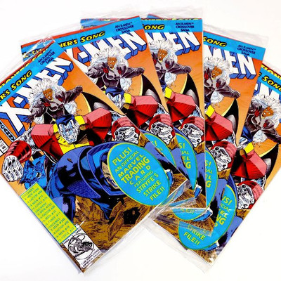 X-MEN #295 Poly Bagged Factory Sealed w/Card LOT of 5 Marvel Comics 1992