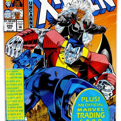 X-MEN #295 Poly Bagged Factory Sealed w/Card LOT of 5 Marvel Comics 1992
