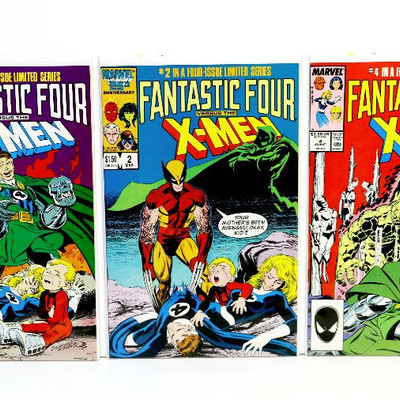 FANTASTIC FOUR vs. X-MEN #1 #2 #4 Limited Series Comic Books Marvel Comics 1987