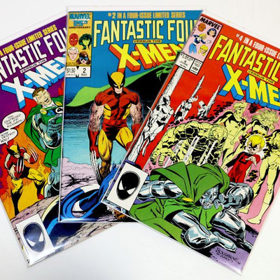 FANTASTIC FOUR vs. X-MEN #1 #2 #4 Limited Series Comic Books Marvel Comics 1987