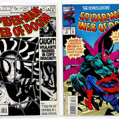 SPIDER-MAN WEB OF DOOM #2 #3 Comic Book Set Marvel Comics 1994
