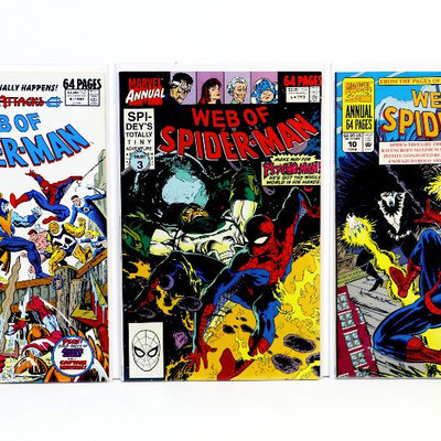 WEB OF SPIDER-MAN Annual #5 #6 #10 Comic Book Set Marvel Comics 1989-1994