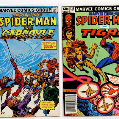 Marvel Team-Up SPIDER-MAN #119 #125 Tigra Bronze Age Marvel Comics 1982/83
