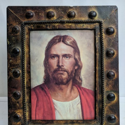 Jesus Picture With Metal Frame