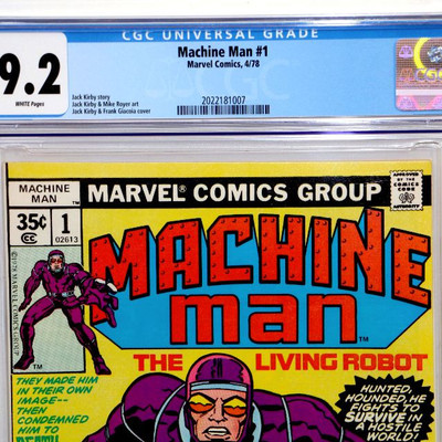 MACHINE MAN #1 CGC 9.2 Jack Kirby Story and Art Marvel Comics 04/1978