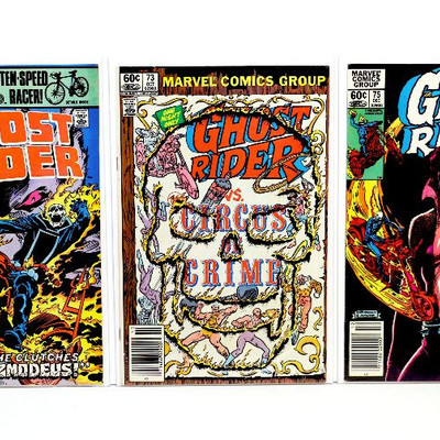 GHOST RIDER #64 #73 #75 Bronze Age Comic Books Set Marvel Comics 1982