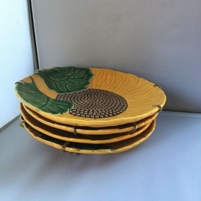 Set of Four Majolica decorative plates made in Portugal