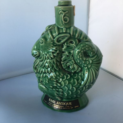Rare Antiques Zodiac Series 1970 empty ceramic whiskey bottle