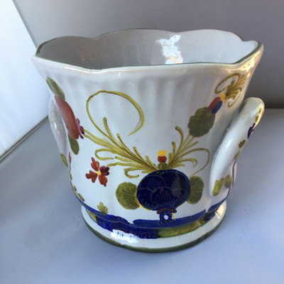 Vintage Made in Italy handled jardeniere / decorative pot