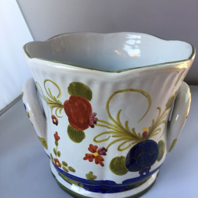 Vintage Made in Italy handled jardeniere / decorative pot