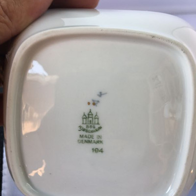 Royal Cophenagen B&G porcelain seagull toothpick / cigarette holder and square dish made in Denmark