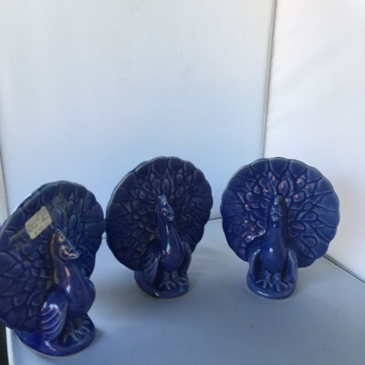 Blue peacock wall sconces made in USA