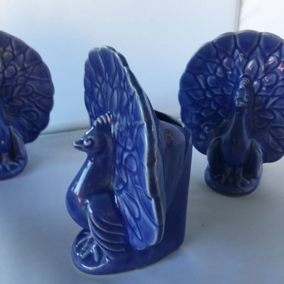 Blue peacock wall sconces made in USA