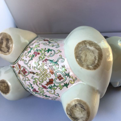 Vintage porcelain Chinese-woman pillow-headrest