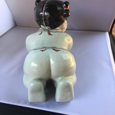 Vintage porcelain Chinese-woman pillow-headrest