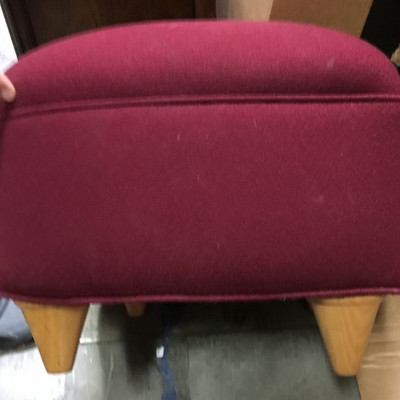 Vintage/Retro Red Ottoman with Tapered Legs