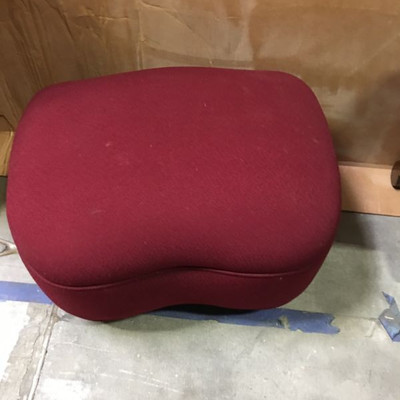Vintage/Retro Red Ottoman with Tapered Legs