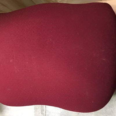 Vintage/Retro Red Ottoman with Tapered Legs