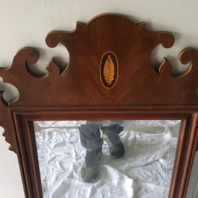 Antique Beveled Mirror with Inlay Great Conditions