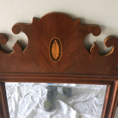 Antique Beveled Mirror with Inlay Great Conditions