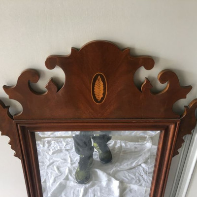 Antique Beveled Mirror with Inlay Great Conditions