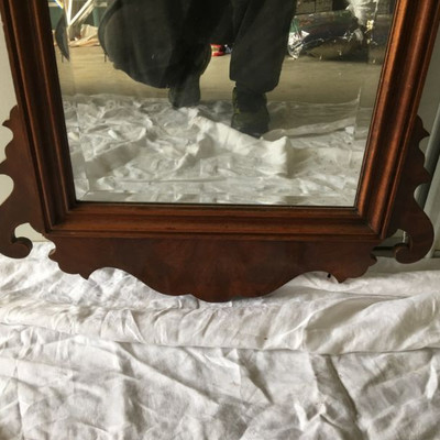 Antique Beveled Mirror with Inlay Great Conditions