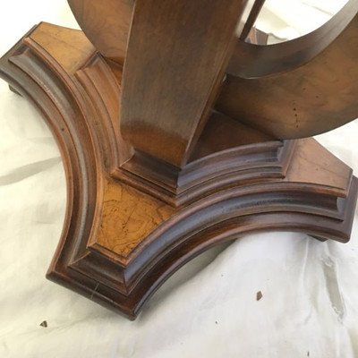 SUPERB SET OF TWO ANTIQUE WALNUT SMALL ROUND TABLES BY COLUMBIA