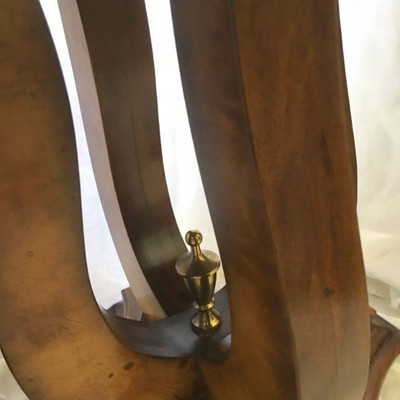 SUPERB SET OF TWO ANTIQUE WALNUT SMALL ROUND TABLES BY COLUMBIA