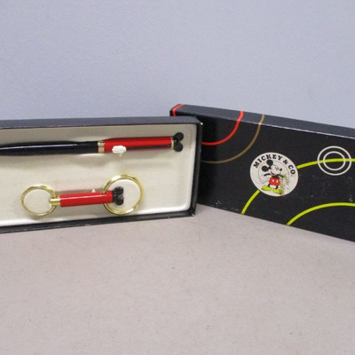 Colibri Mickey Mouse Ball Point Pen W/ Keychain Disney Original Box 