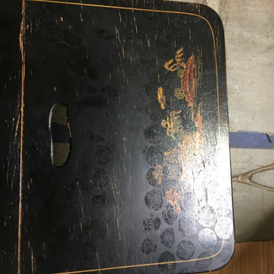 ANTIQUE HAND PAINTED FOLDING CHINESE SMALL TABLE