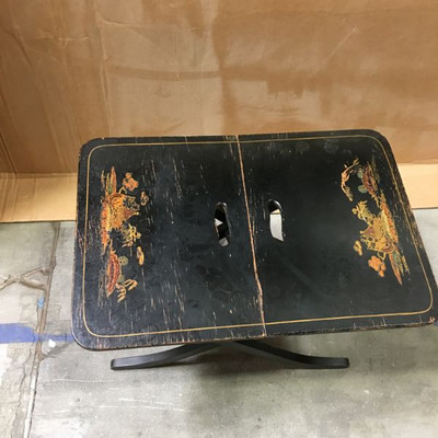 ANTIQUE HAND PAINTED FOLDING CHINESE SMALL TABLE