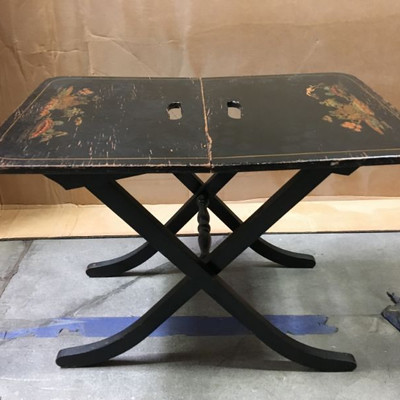 ANTIQUE HAND PAINTED FOLDING CHINESE SMALL TABLE