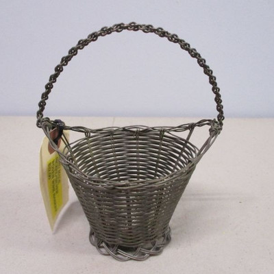 Handmade Nickel/Silver Woven Wire Basket