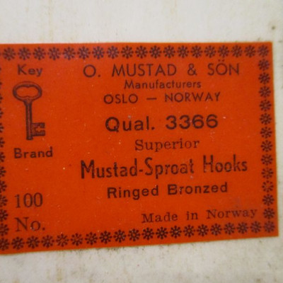 1950's O. Mustad and Son Fish Hook - Dealers Hook Display Card