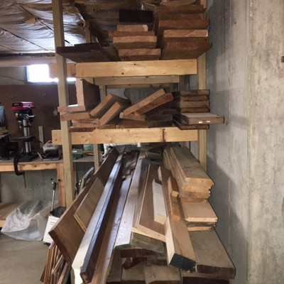 	Assortment of Native Cherry Hardwood Lumber & 4 Boards of Ash 300-400 board feet