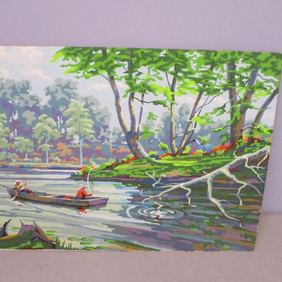 Scenic Fishing On The River Painting